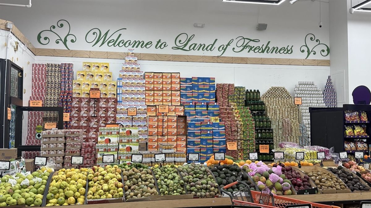 Welcome to the land of freshness — the produce wall
